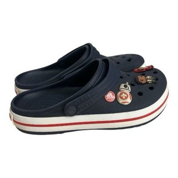 Crocs Crocband Clogs Slip On Sandals Shoes Blue Youth Boys J5 Star Wars Charms - Picture 1 of 11